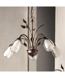 LAMPADARIO 5 LUCI ONLI "LILIANA" BRONZO E14